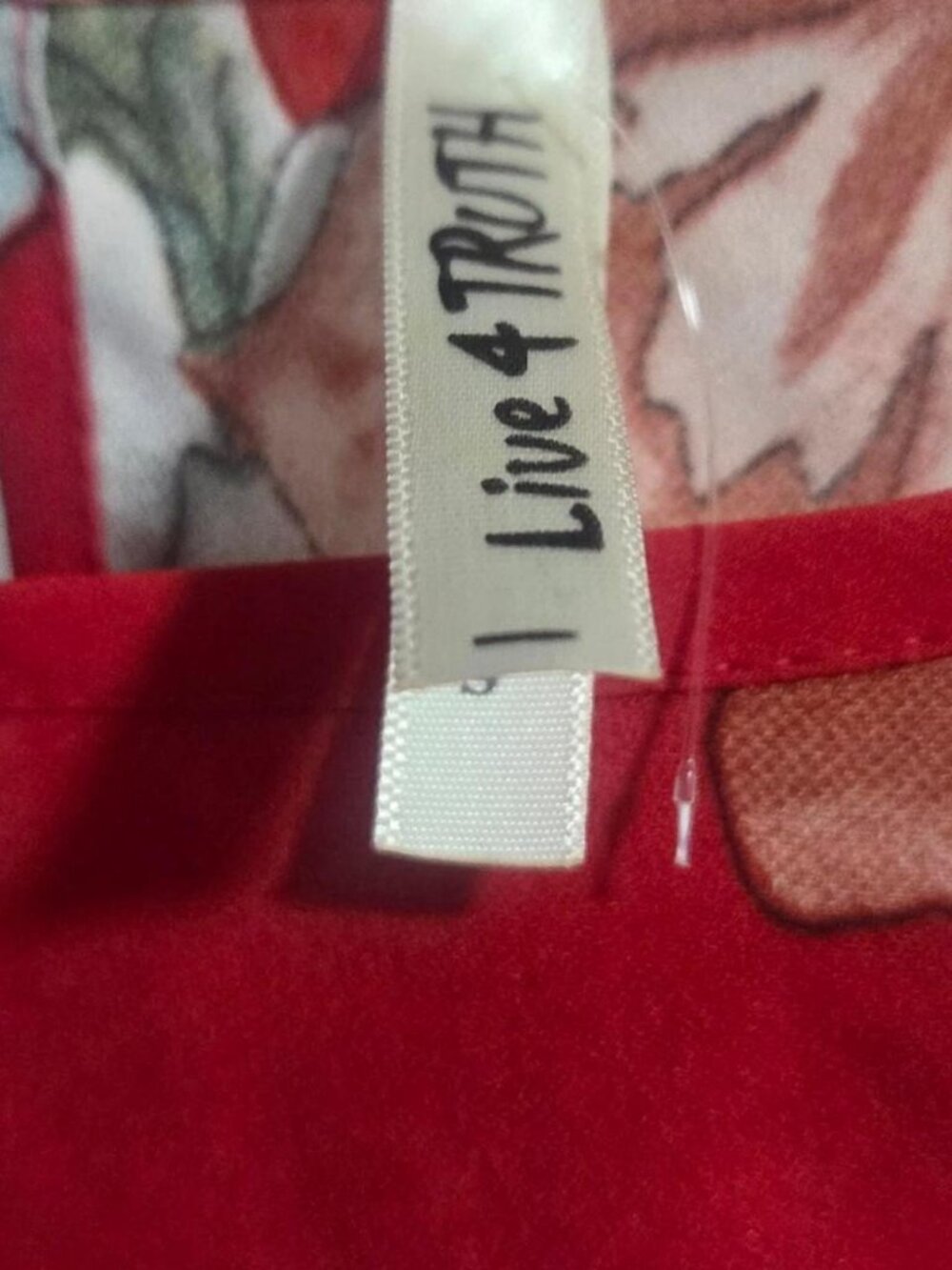 Red Floral Blouse With Ruffles - Picture 2 of 3